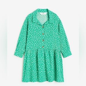 H&M Teal Floral Collared Dress